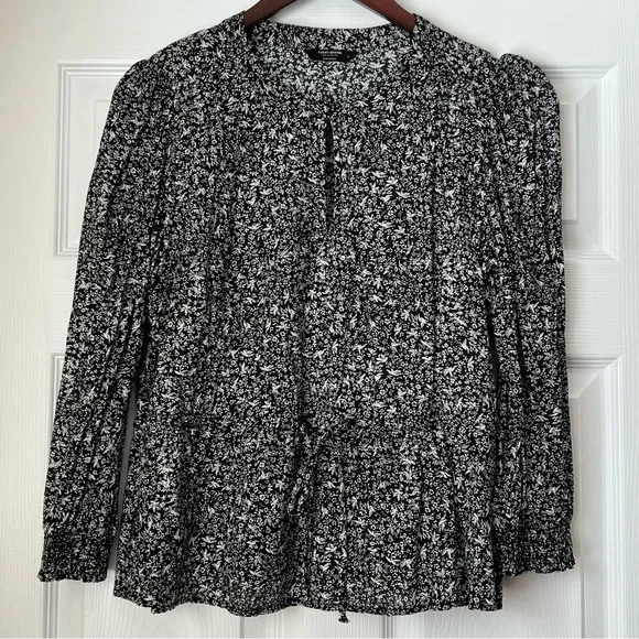 Lucky Brand Long Sleeve Peplum Blouse Sz-Large - Picture 1 of 9